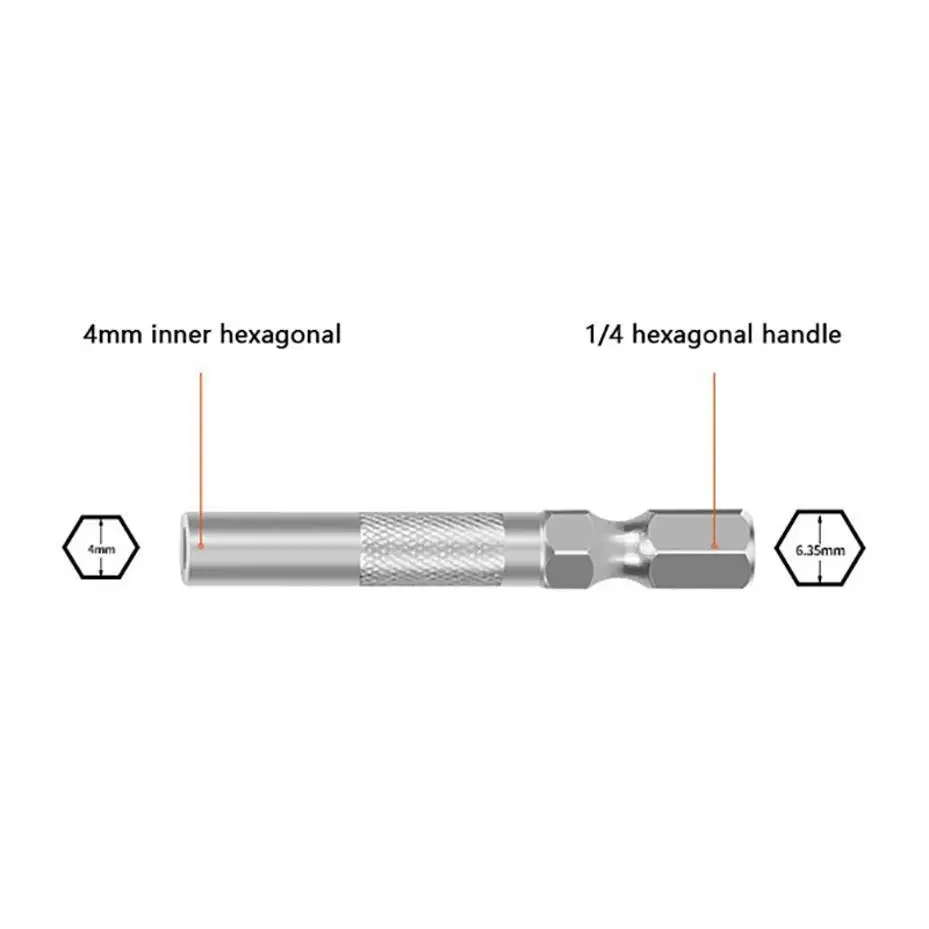 1 Pcs Hex Shank 6.35mm To 4mm Insert Bit Adapter Electric Screwdriver Socket Holder Micro Bit Adapter Magnetic Holder Tools