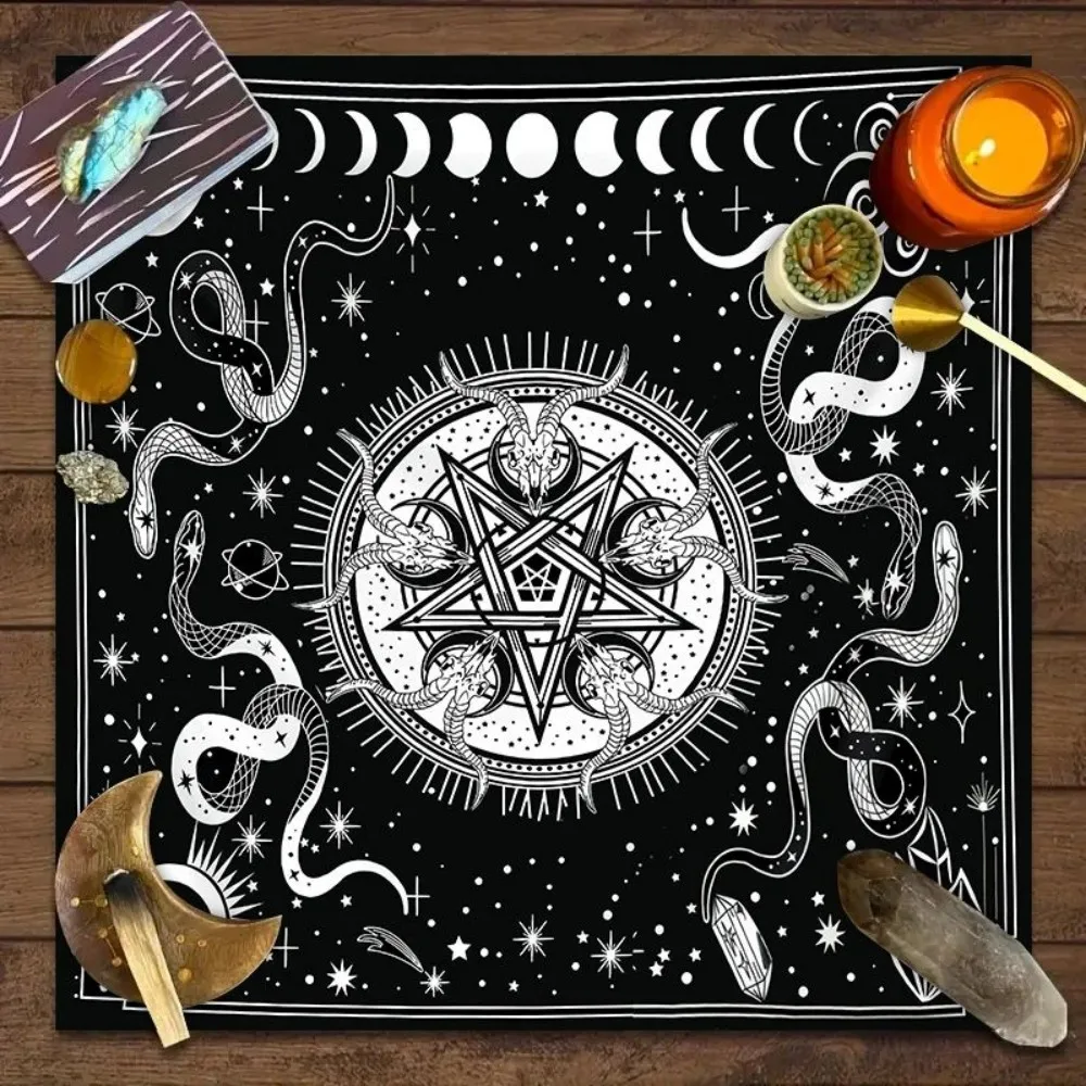 VIKAMA 12 Zodiac Tarot Tablecloth, Suitable for Divination Card Games, Witchcraft Rituals, and Home Decor. christmas