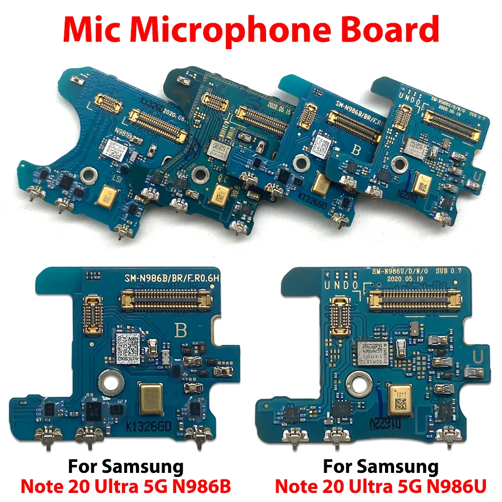 New For Samsung Note 20 N981B N981U Ultra 5G N986B N986U Microphone flex Cable Mic Connector Replacement