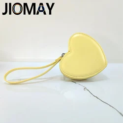 JIOMAY borsa alla moda borsa da festa portatile per le donne borsa a cuore carino borsa di marca di lusso borse a mano in tinta unita per le donne