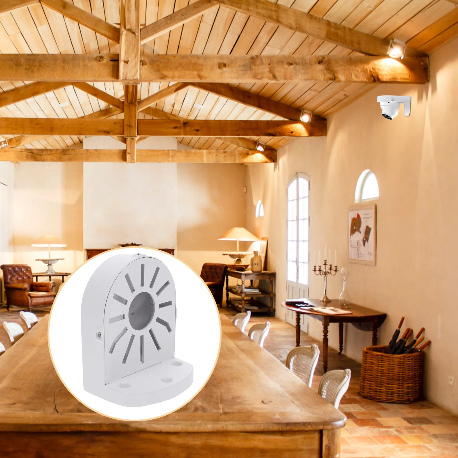 

Dome Camera Wall Mount Bracket Universal L-Shape For Cctv Other Models White Compact 360 Degree Coverage Security Camera