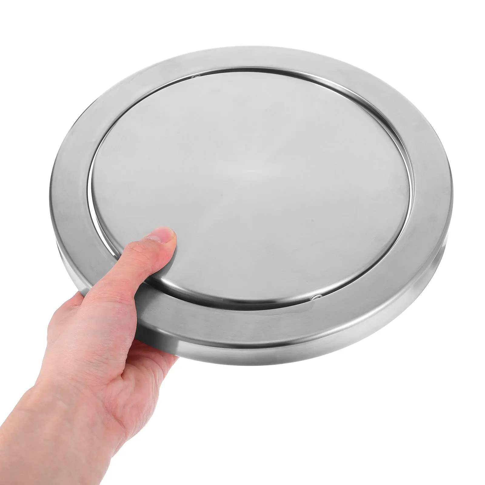 

Flip Trash Can Lid 21 5 24cm Stainless Steel Countertop Waste Flap Embedded Design Easy Installation Spacesaving Hotel Kitchen