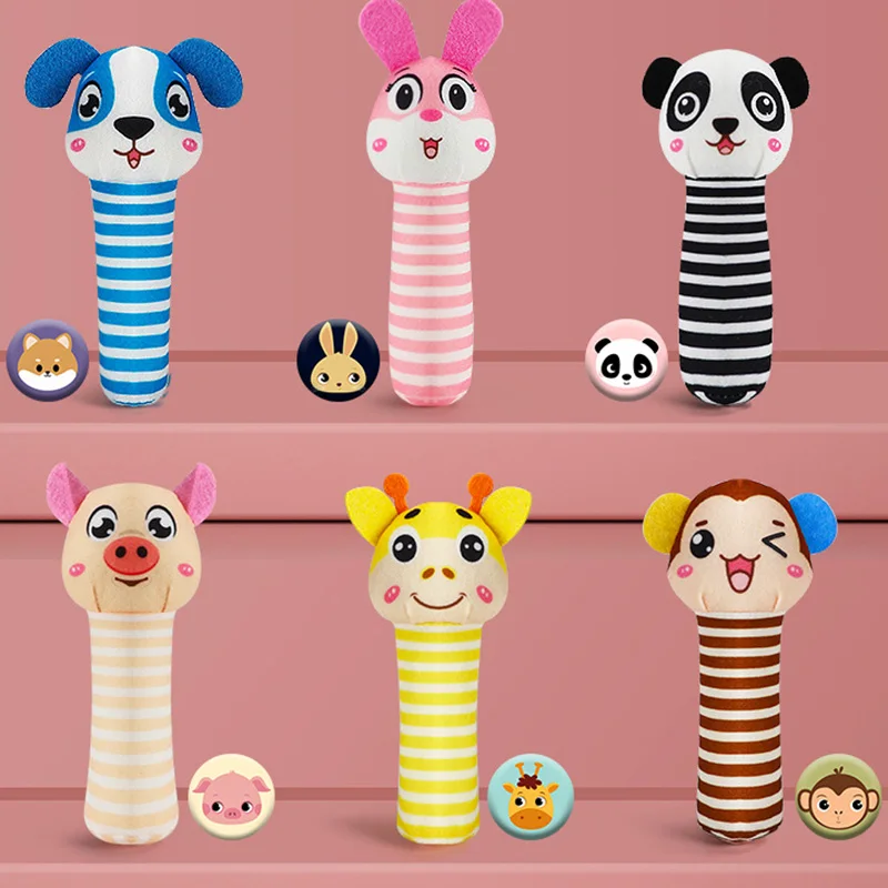 Bonito dos desenhos animados sino chocalho para crianças bebê macio pelúcia chocalho brinquedos recém-nascidos chocalho celulares bebê infantil bebe brinquedos presente de natal