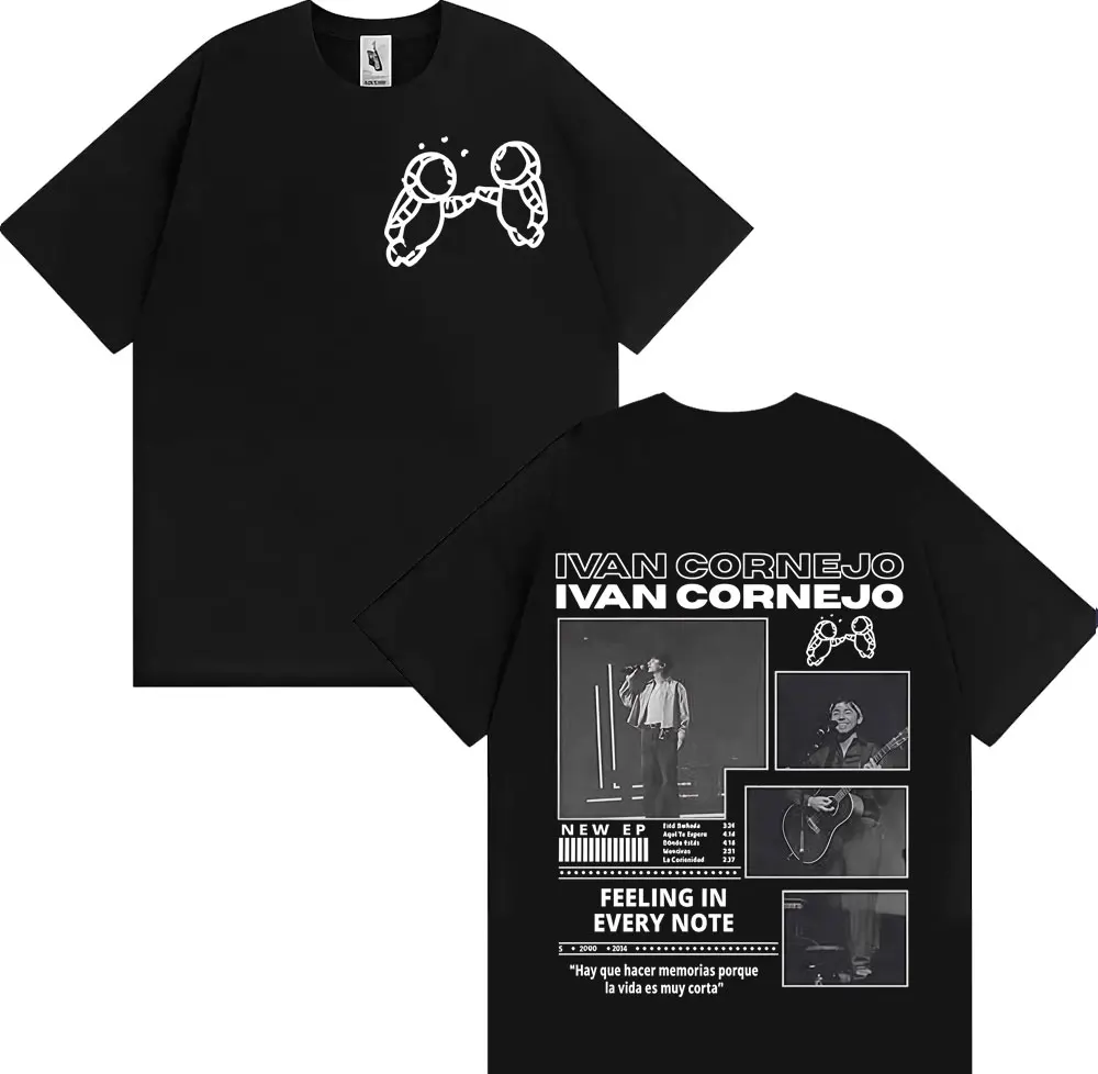 

Singer Ivan Cornejo Mirada 2025 Tour Merch T Shirts Men Women Fashion Vintage 100% Cotton T-shirt Short Sleeve Pop Music T Shirt