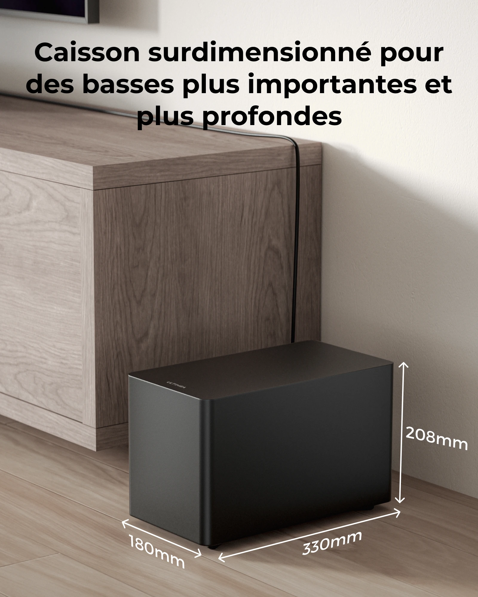 Image 6: Barre de son ULTIMEA 340W 5.1 avec Dolby Atmos, système de son Surround avec caisson de basses filaire de 5,25 pouces, contrôle intelligent d'application Home cinéma
