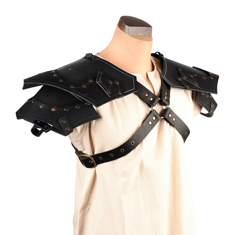 القرون الوسطى الفايكنج فارس القراصنة الكتف الحرس درع بولدرونز الروماني المصارع المحارب الساموراي تأثيري حلي كرنفال LARP الدعائم