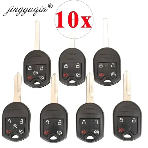 Jingyuqin 10 peças fo38/hu101 escudo de chave remota para ford edge explorer ranger windstar expedição mustang para mazda fob case
