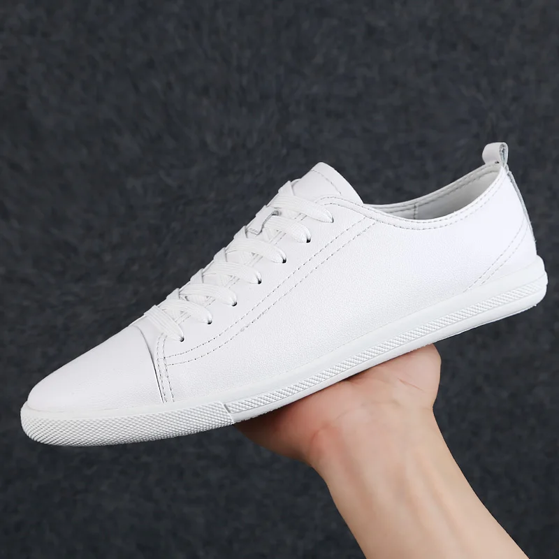 British Style Men Summer Casual Leather Shoe Classic Hollow Out Sneakers Outdoor Flat All-Match Walking Shoe Non-slip Board Shoe