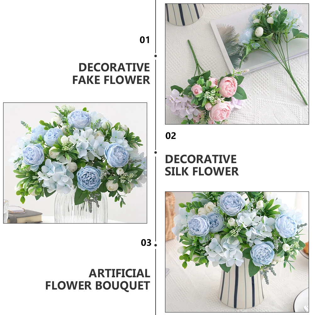 

Artificial Peony Bouquet Bridal Bouquets Bride Bridesmaid Plant Fake Flowers for Wedding and Bridesmaids Silk of