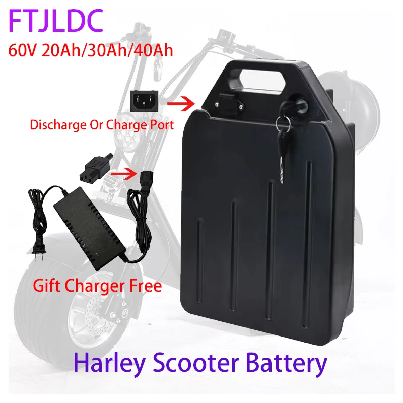 New arrival 60V 20Ah 30Ah 40Ah 16S 67.2V 18650 Battery Pack of Harley electric scooter for 350W-2000W Electric Scooter duty free