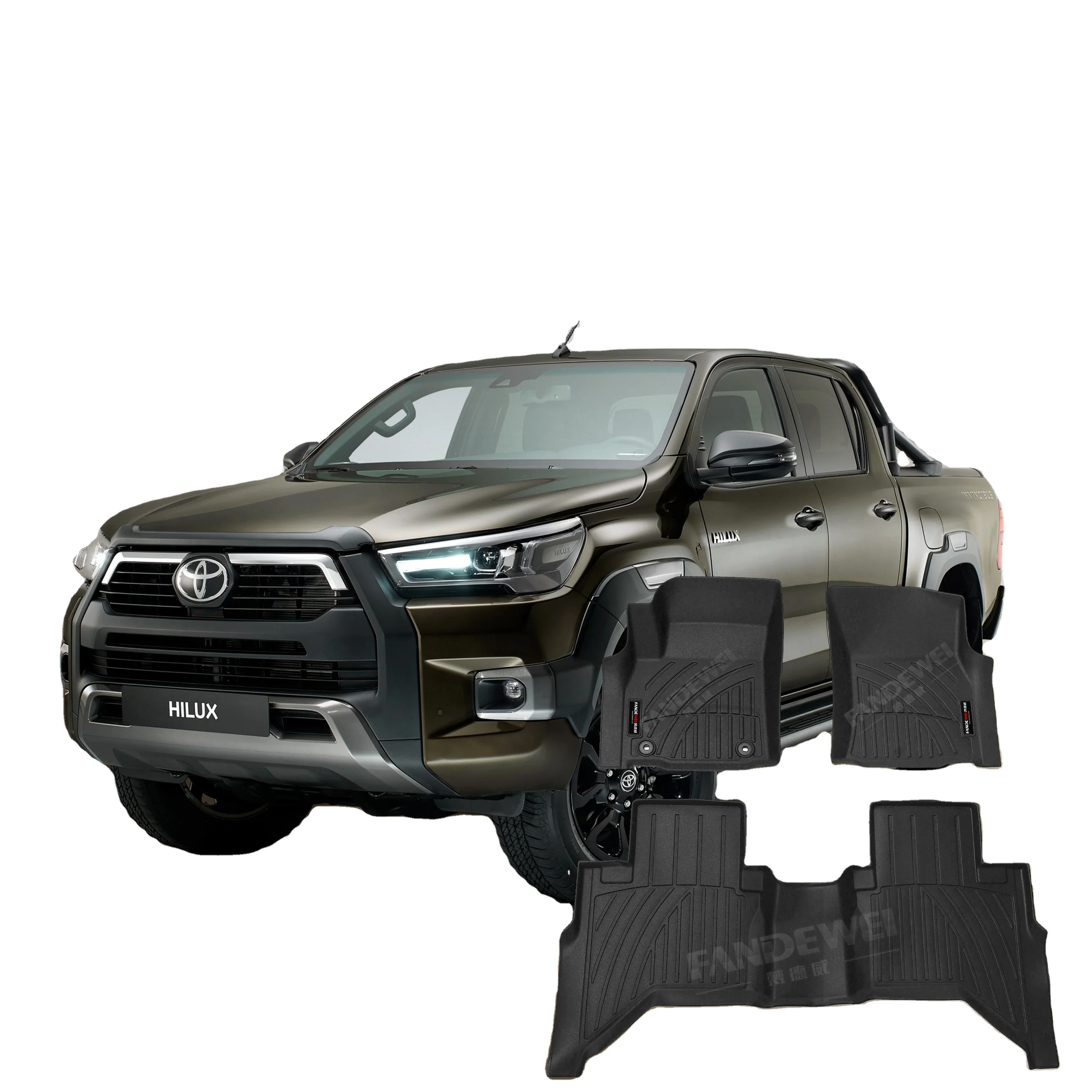 Waterproof Rubber Car Floor Mats for TOYOTA HILUX VIGO 2012-2014 REVO 2015-2021+ FORTUNER 2015-2021+ 2008-2015 TPV Car Matting