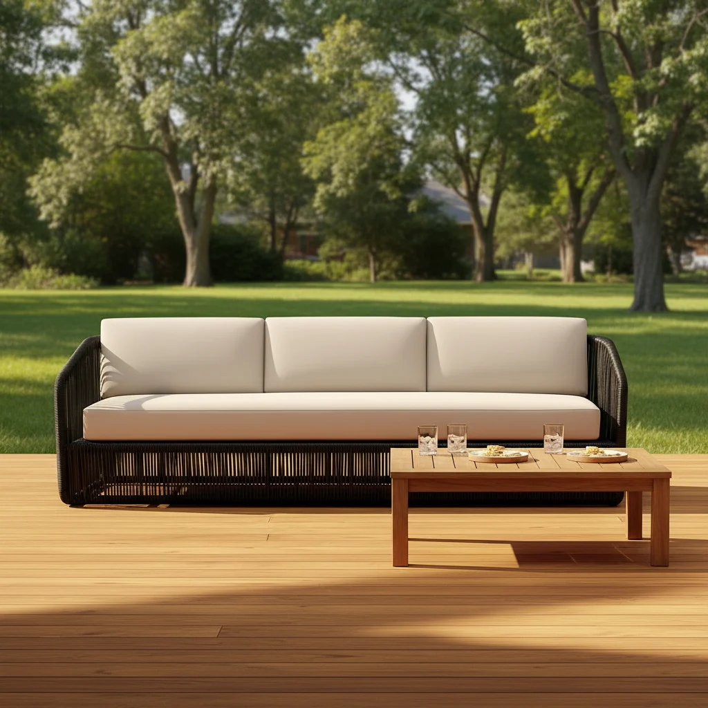 2026 Customized Modern Teak Wood Rope Sofa Set for Indoor Outdoor Luxury Villa Hotels Patio Garden Furniture Bedroom Park