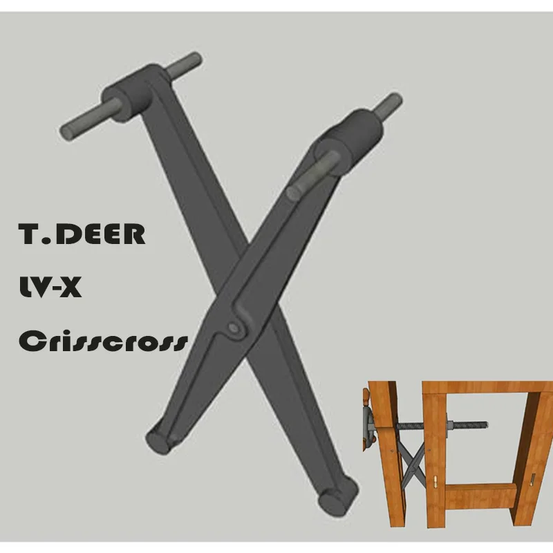 T.DEER LV-X, staffe per morsa da tavolo per la lavorazione del legno di grandi dimensioni, adatta per banco da lavoro Roubo, incrociato