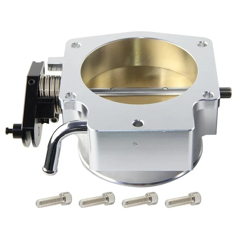 AZ-92MM CNC Billet Throttle Body For Chevy GM Gen III LS1 LS2 LS3 LS6 LS7 SX LS LSX V8 Engine 4-Bolt Cable Aluminum Black/Silver 4