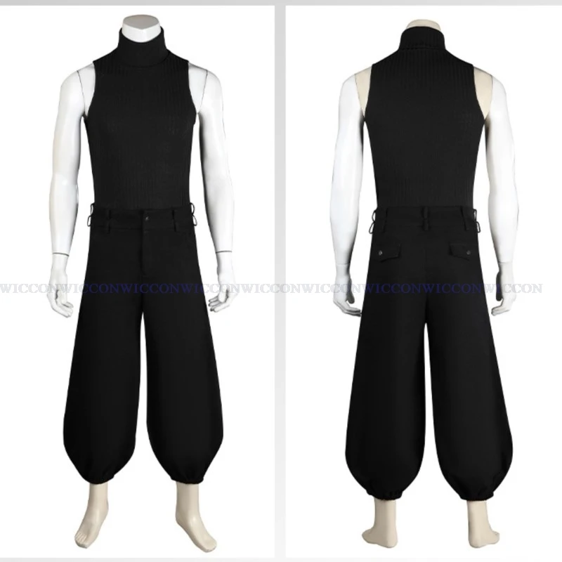 Final Fantasy VII Rebirth Nuvem Strife Cosplay Traje com Peruca, Uniformes de Jogo Anime, Sapatos, Halloween, Roupa de Carnaval