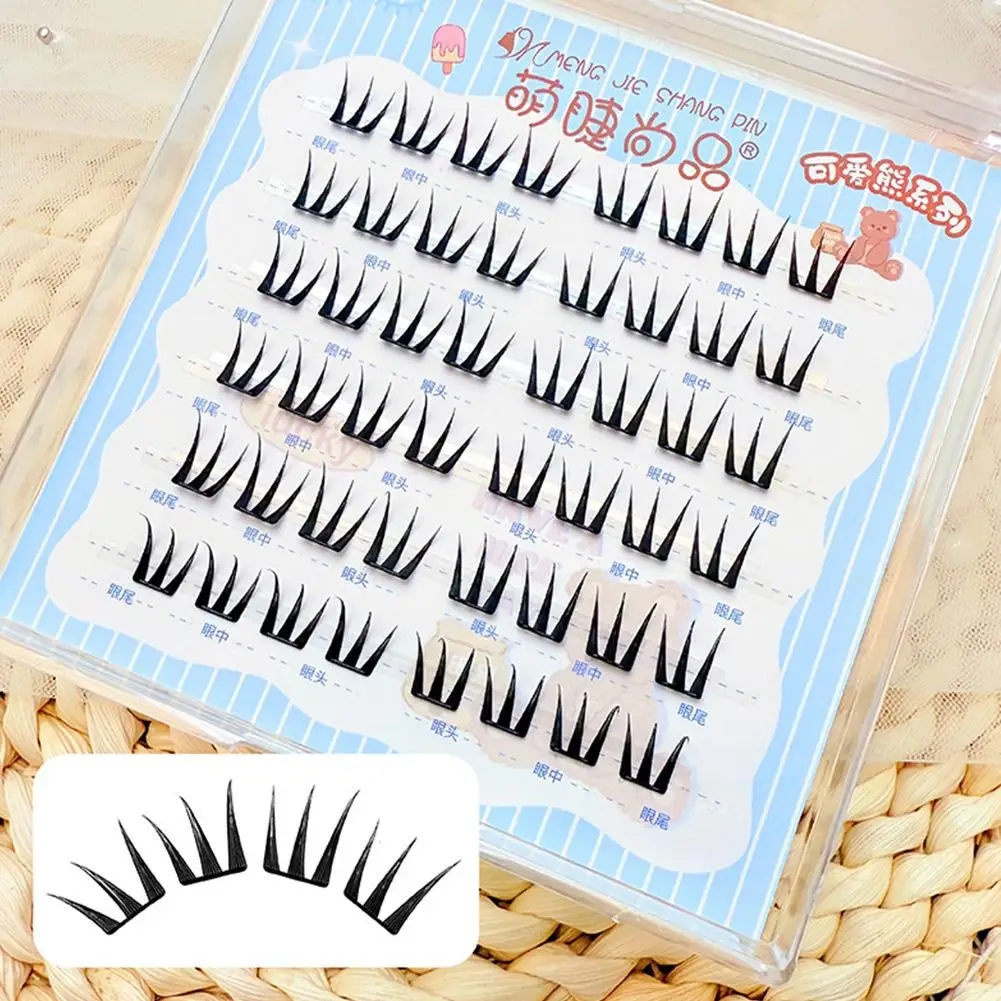 Glue-Free False Eyelashes Natural Curly Enlarging Your Eyes Ultra Thin Wispy Clusters Anime Style Eyelash Makeup Tools