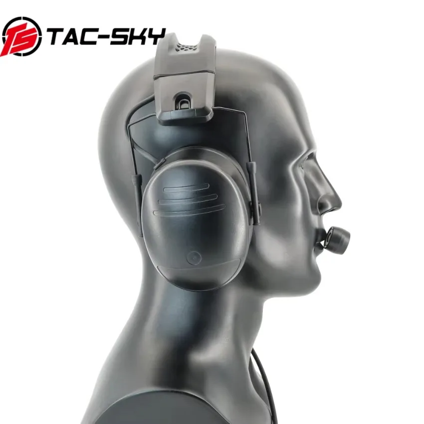 Headset Pelindung Pendengaran Peredam Kebisingan Fisik TS TAC-SKY dengan PTT Taktis U94 untuk Ken Baofeng