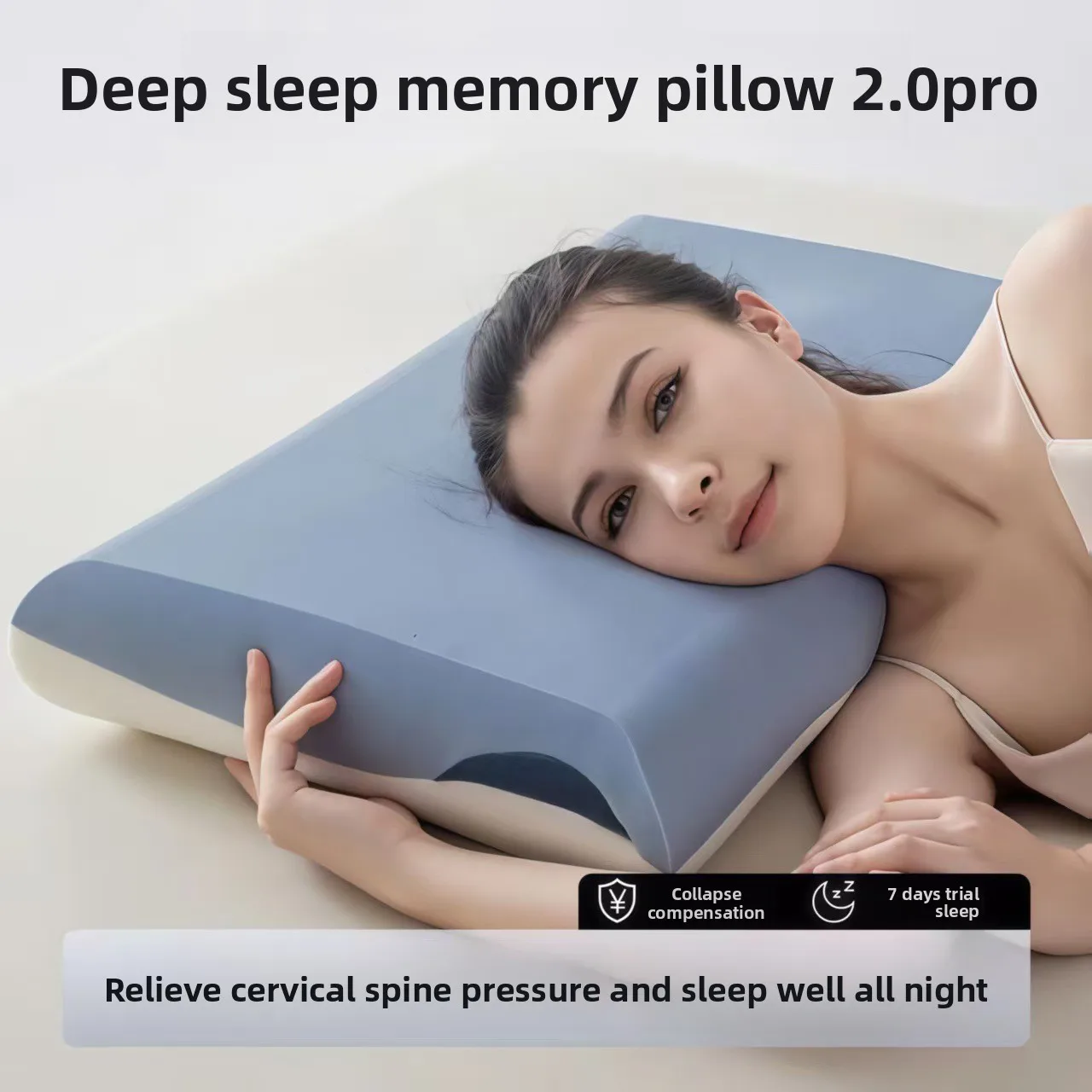 

Zero Pressure Slow Rebound Memory Pillow Cervical Spine Care Low Sleeping Pillow Core For Hotel Home Student Dormitory