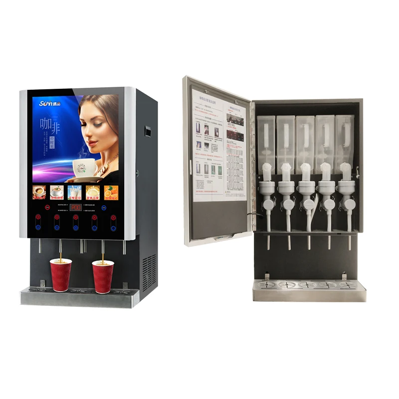 50SCW-12 Hot Ice Coffee Vending Machine Automatic Instant Coffee Machine Commercial Use Coffee Vending Machine