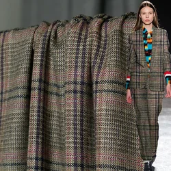 Redraspberry Japanese Plaid Yarn Dyed Wollen Wool Fabrics 100%Wool Material Autumn Women Jacket Sewing Cloth Tailor Freeshipping