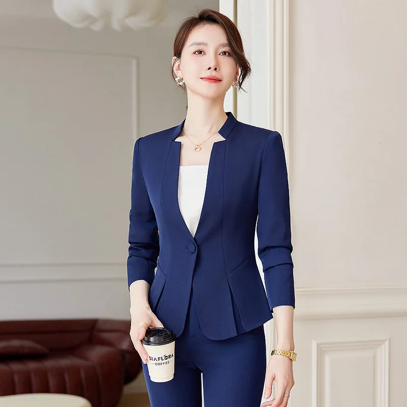 Formal Pantsuits Ladies Office Professional Career Interview Women Business Work Wear Outfits Blazers Trousers Set Plus Size 4XL