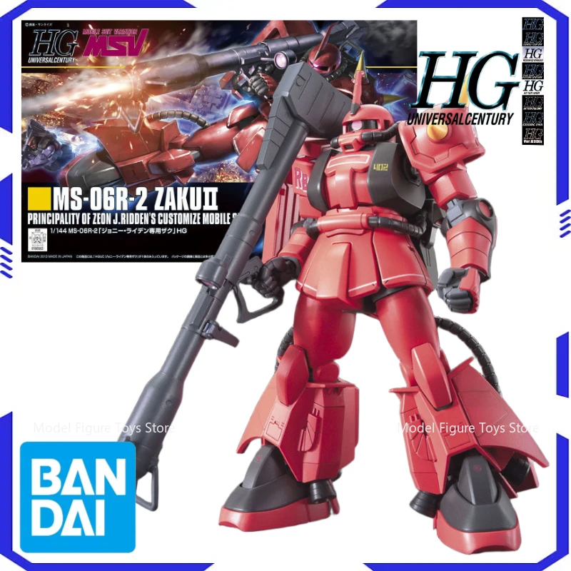 

Bandai Genuín 1/144 HG-MS-06R-2 Zaku II Original model kit assembly model anime action character assembly model toy boy gift