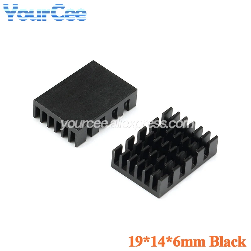 10pcs/5pcs 19*19*24mm 19*14*8mm 19*14*6mm 19*13*11mm Black Heatsink Cooling Fin Aluminum Heat Sink Cooler Radiator 19x19x24mm