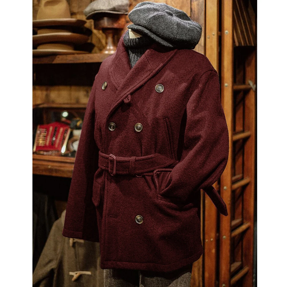 Veste en laine à boutonnage simple pour hommes, manteau chaud, vêtements élégants, haute qualité, hiver, nouveau, 2024