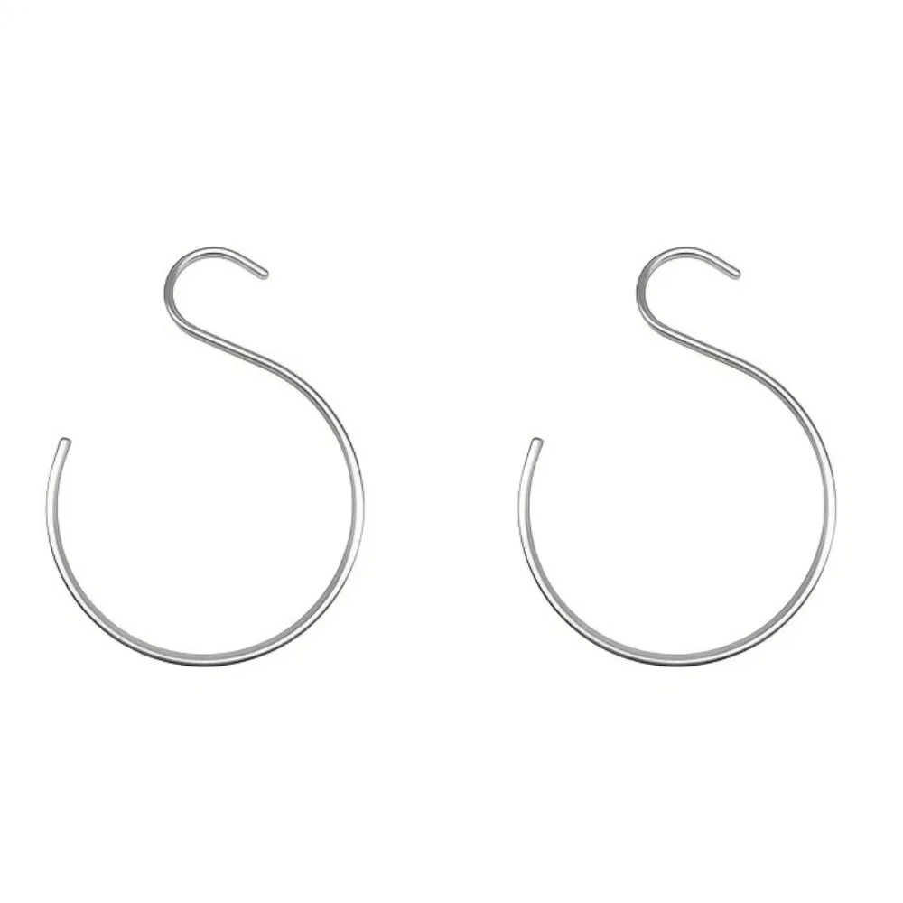 

2PCS Aluminum Alloy S-Shape Hook Multi-functional Sturdy Closet Organizer Hooks Space-Saving Scarf Bag Hook Closet Organization
