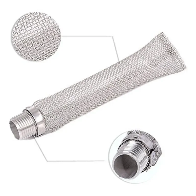 Tube Maille Filtre Bière Acier Inox 304 1/2" NPT 12 Pouces - Pour Brassage Maison Bouilloire