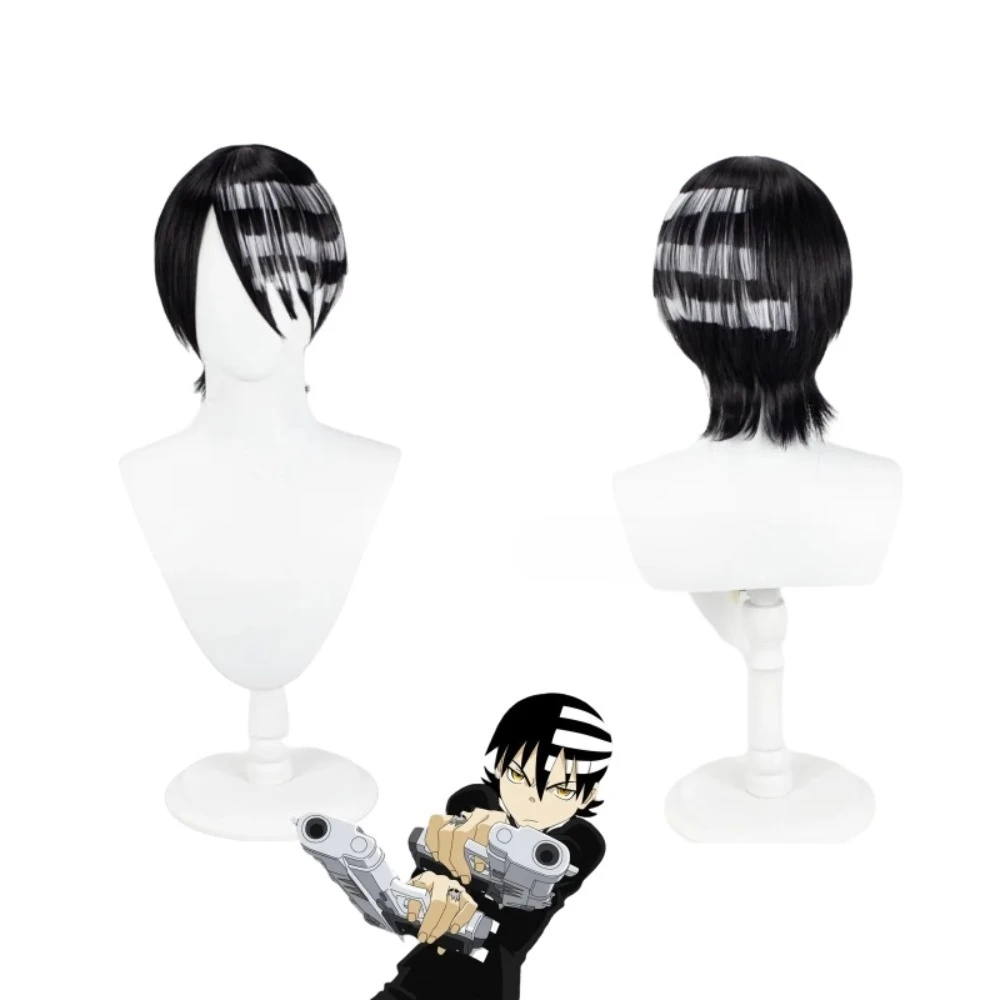 Death the Kid Patty Liz Thompson Soul Eater Cosplay Wig Set Heat Resistant Fiber Hair