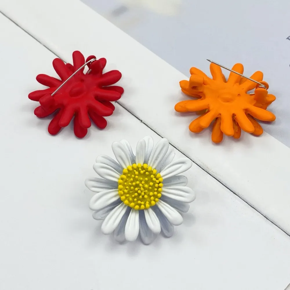 Pin de broche de margaritas de flores, alfileres de solapa de Metal de girasol esmaltado, joyería elegante