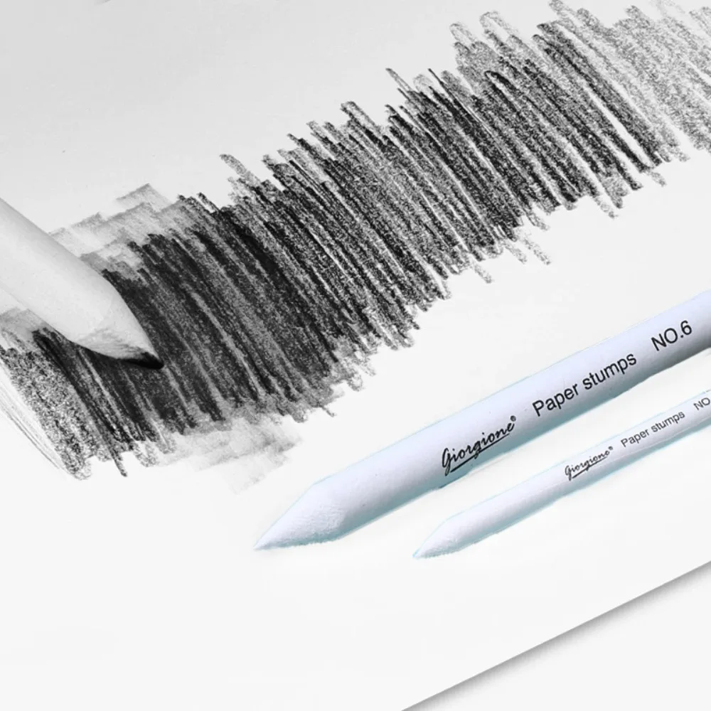 7Pcs/Set Professional Blending Stumps Paper Art Supplies White Art Blenders Sandpaper Pencil Painting Durable