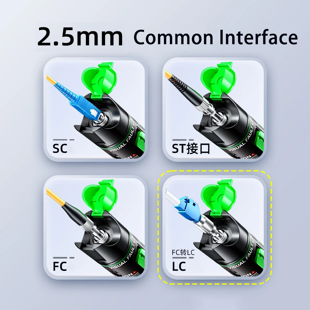 FTTH 30mW Visual Fault Locator Optical Fiber Cable Testrer Pen Style VFL 2.5mm Interface (SC/FC/ST) VFL Fiber Optic Tester Tool