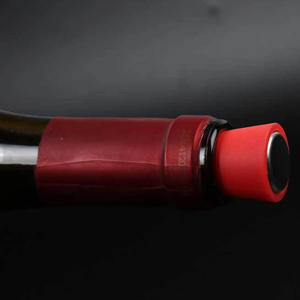 

5pcs Wine Bottle Stopper Food Grade Silicone Reusable Sealer For Wine Saver Party Wedding Decoration Use Silicone Cork