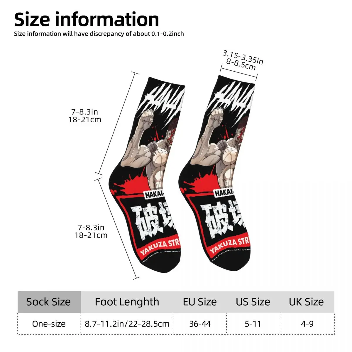 Yakuza Street Fighting Socks Printed Men's Stockings Polyester