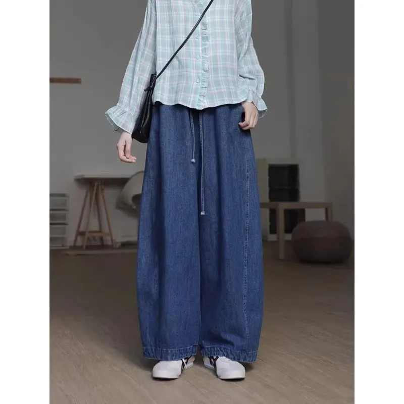 

Men's High Waist Wide Leg Jeans Loose Fit Slimming High Waist Lazy Sle Waed Denim Long Pants Autumn Winter plus Size