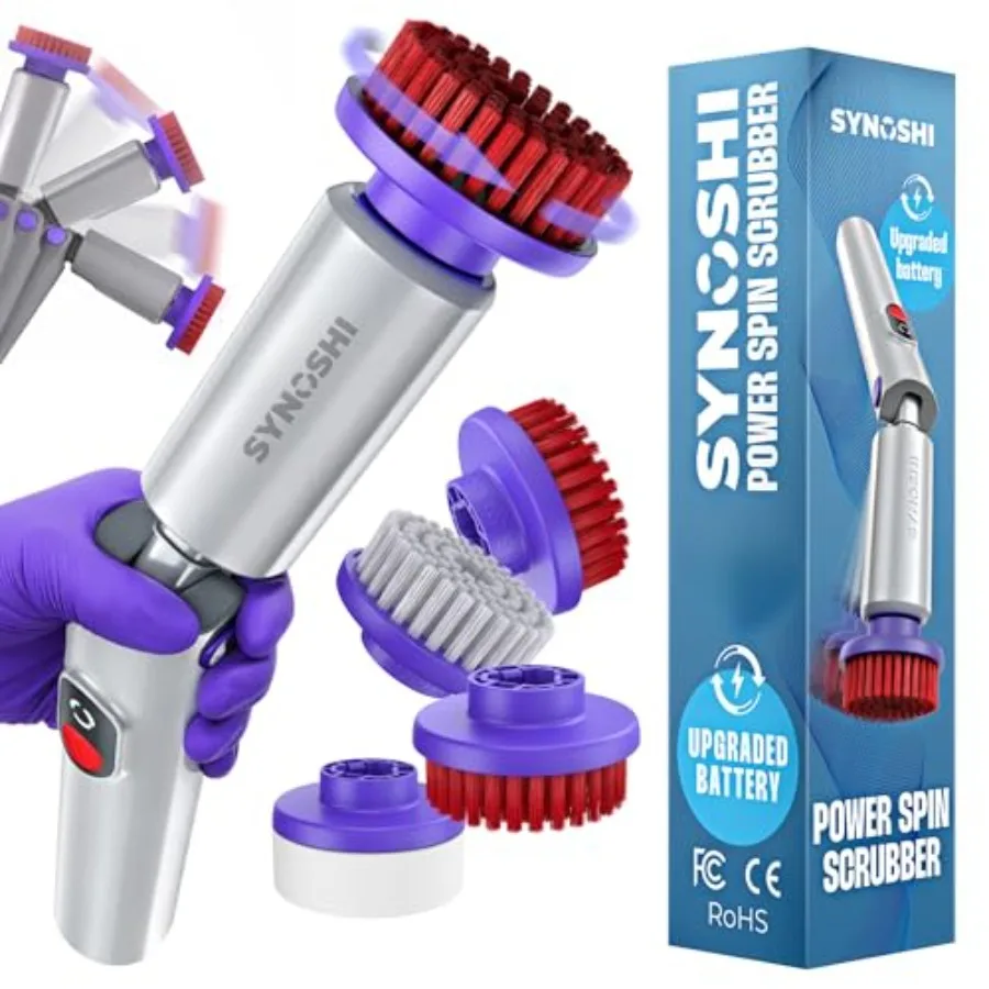 

PRO Electric Spin Scrubber Round Brush Heads 2 Units Set for Bathroom, Shower, Bathtub, Kitchen Cleaning Durable Plastic, White