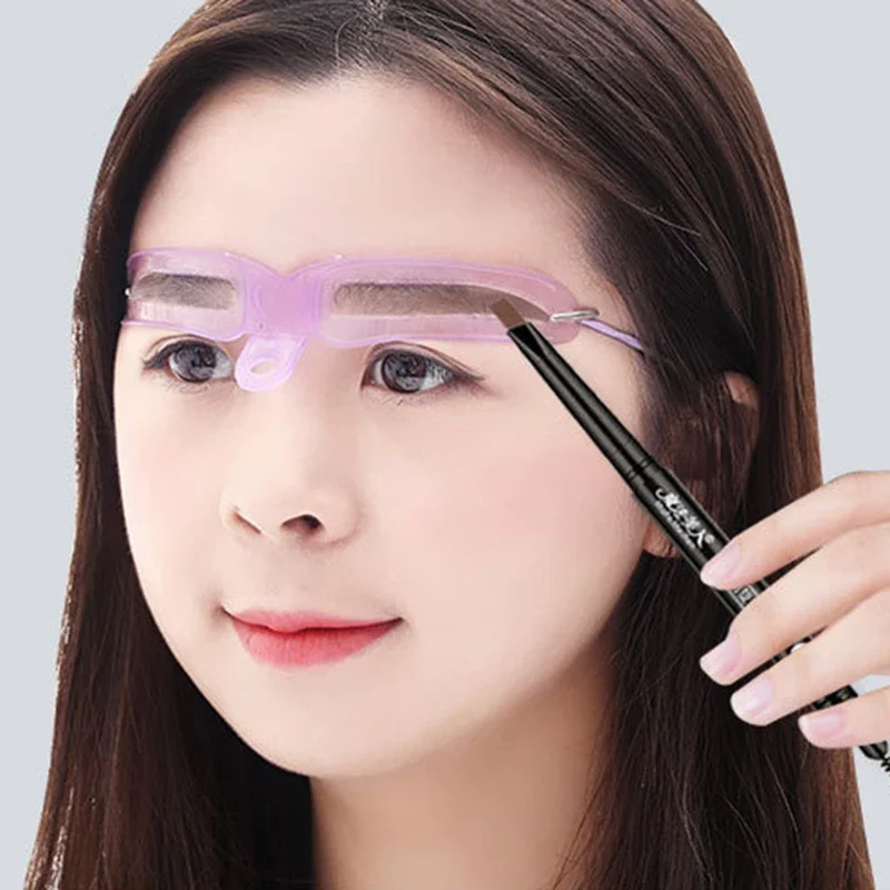 Brow Tekening 8 Stuks Herbruikbare Wenkbrauw Stencil 3D Eye Gids Kaart Gemodificeerde Wenkbrauw Schimmel Beginner PVC Lijster Sjabloon Makeup Tools