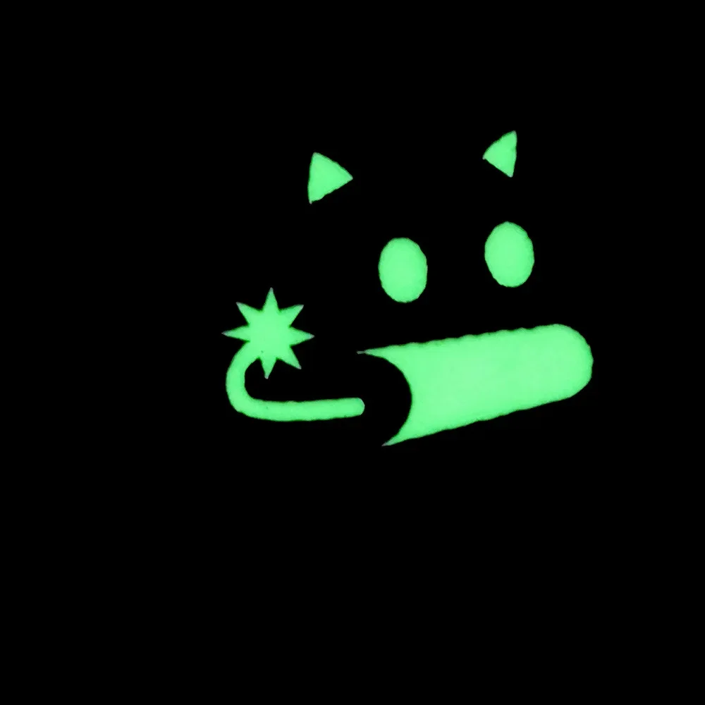 Cartoon Fashion Laser Cutting Luminous  Cat IR Infrared Reflective Cats Magic Patches Badge Outdoor Backpack Morale Badge