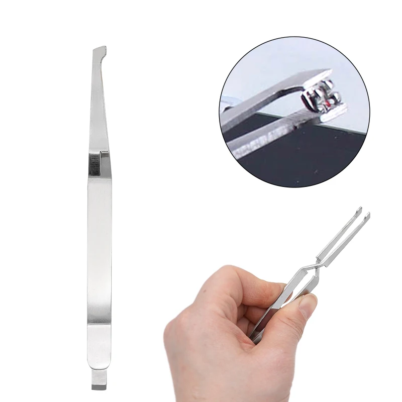 Stainless Steel Dental Bracket Tweezers Serrated Bracket Holder Plier Orthodontic Bonding Teeth Care Dentistry Instruments