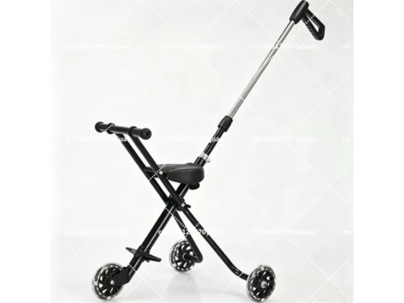 Lightweight Foldable Travel Cart for Kids 6-12 Years Old Outdoor Portable Sliding Stroller Simple Design