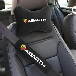 Car Seat Neck Pillow Headrest Seat Belt Shoulder Safety Pad Protector For Fiat Abarth 124 spider 500 595 695 C Auto Accessories
