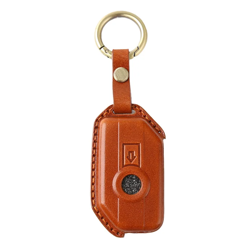 Genuine Cowhide Leather Smart Key Fob Cover Case for BMW Motorcycle Fit for R1250GS R1250GS Adventure R1250RT Keyless Key Cover