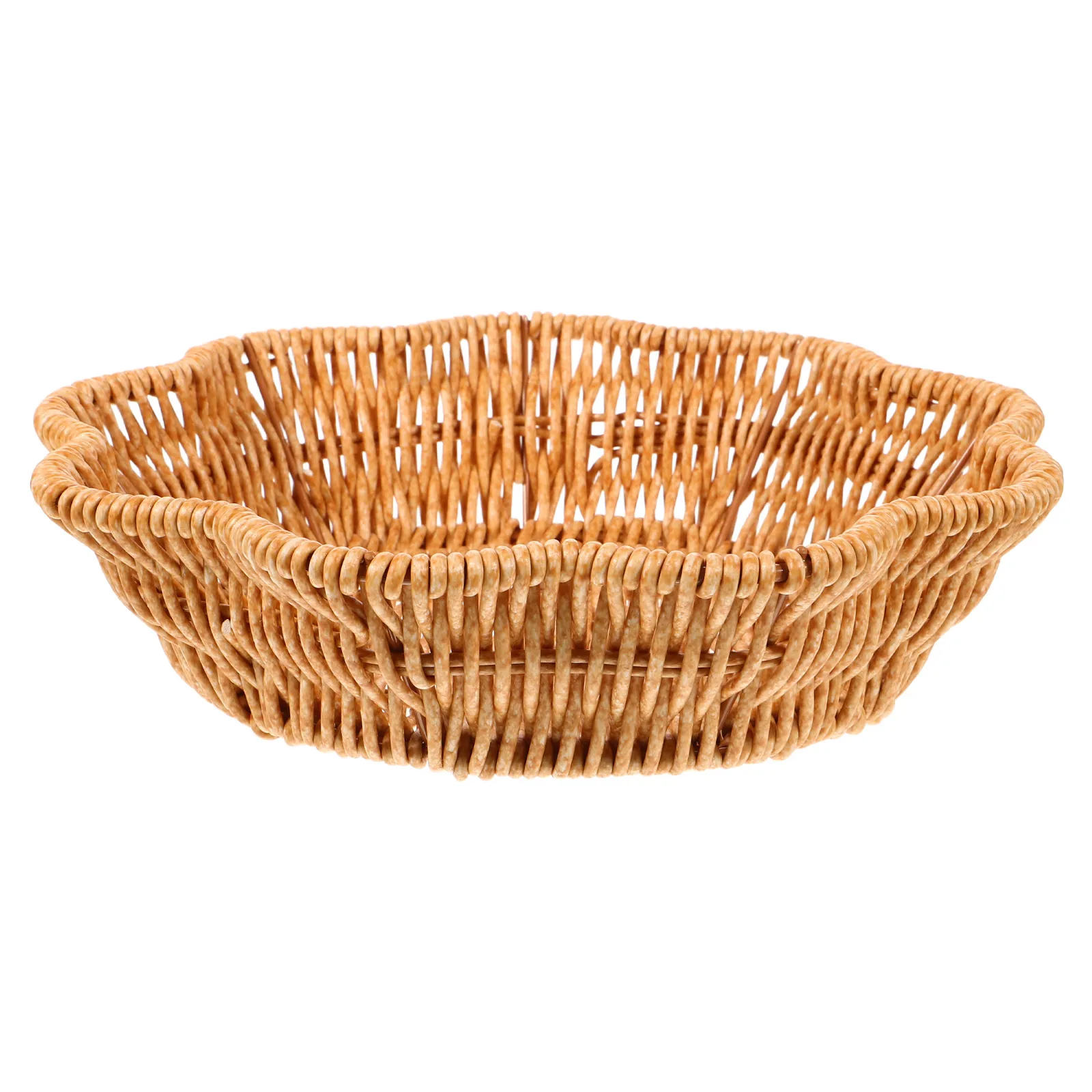 

Fruit Basket Bread Tray Imitation Rattan Sturdy Natural Room Kitchen Dining Area Snack Wicker Plastic