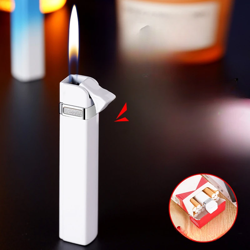 2024 New Metal Open Flame Lighter Creative Butane Gas Inflatable Mini Lighter Smoking Accessories Gift Tool