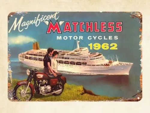 dining room wall decor Matchless motor cycles 1962 metal tin sign