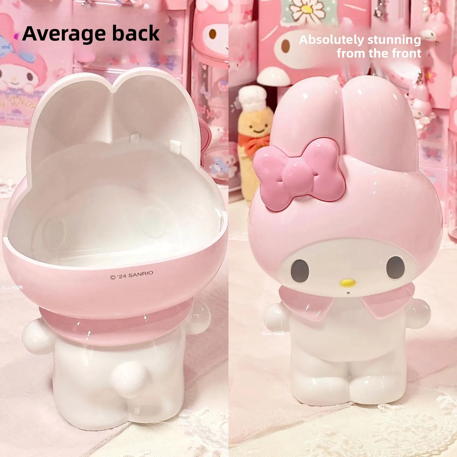 ที่ใส่ปากกาซานริโอ้ เฮลโล คิตตี้ รุ่นใหม่ ปี 2025, ที่เก็บแปรงแต่งหน้ามายเมโลดี้ รูปทรงกระบอก, ที่จัดระเบียบบนโต๊ะทำงาน, ของขวัญตกแต่ง