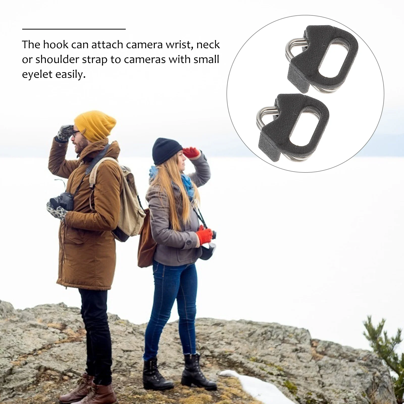 

Triangle Hook Fastener for Camera Lanyard Strap Shoulder Split Metal Triangular Attachment Durability ABS Plastic Professional