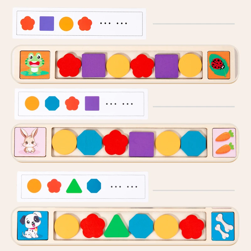 لوحة مطابقة النمط الهندسي الخشبي مع بطاقات الألغاز تطور مهارات المراقبة والتركيز الأشكال الملونة هدايا الألعاب